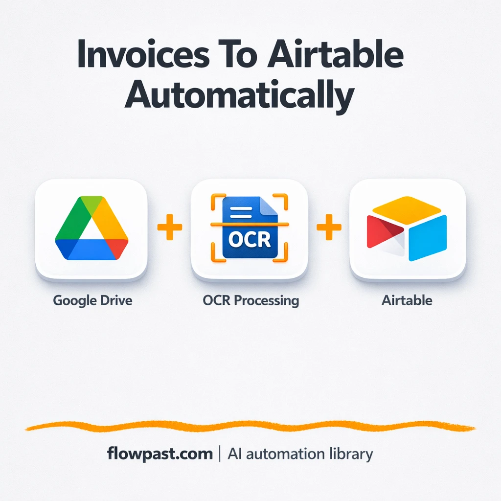 Google Drive to Airtable, invoices logged clean - n8n workflow automation template