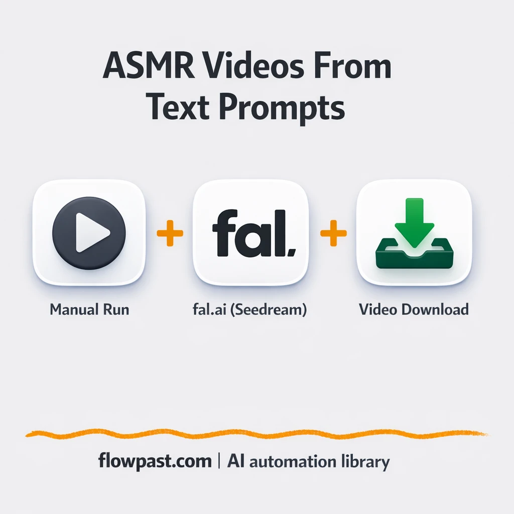 fal.ai to Google Sheets, ASMR videos tracked - n8n workflow automation template