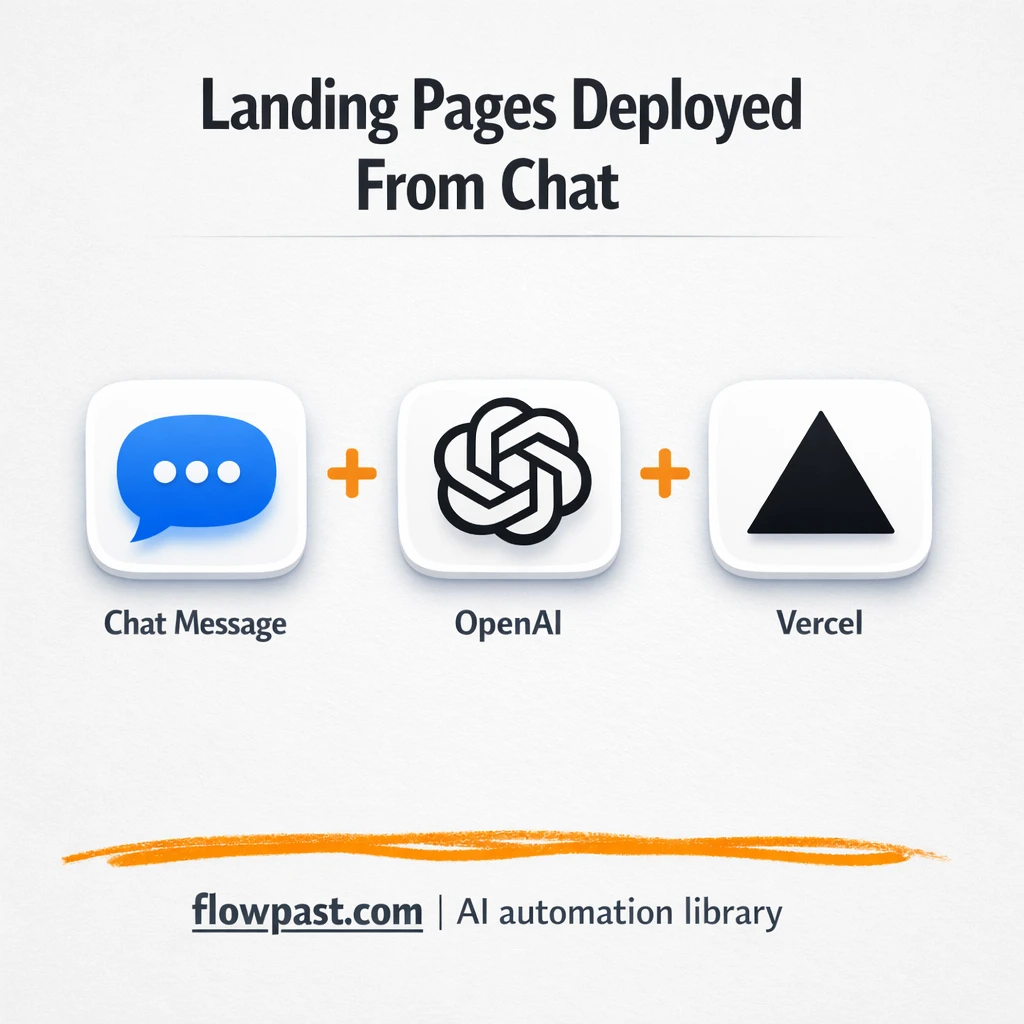 OpenAI + Vercel: launch shareable landing pages fast - n8n workflow automation template