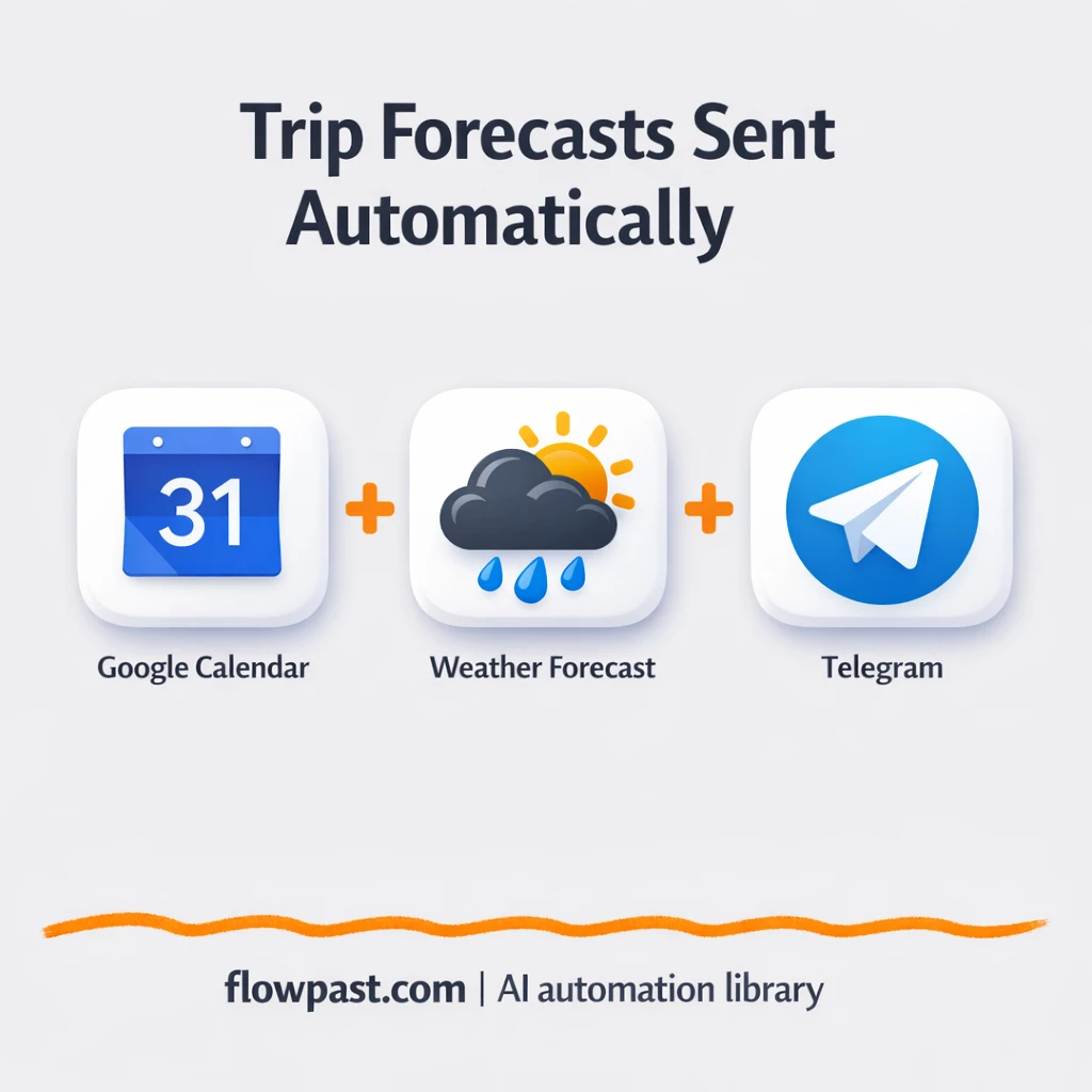Google Calendar to Telegram, trip weather alerts - n8n workflow automation template
