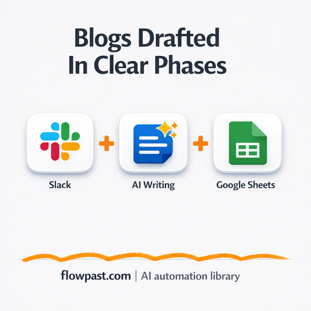 Slack + Google Sheets for phased AI blog drafts - n8n workflow automation template