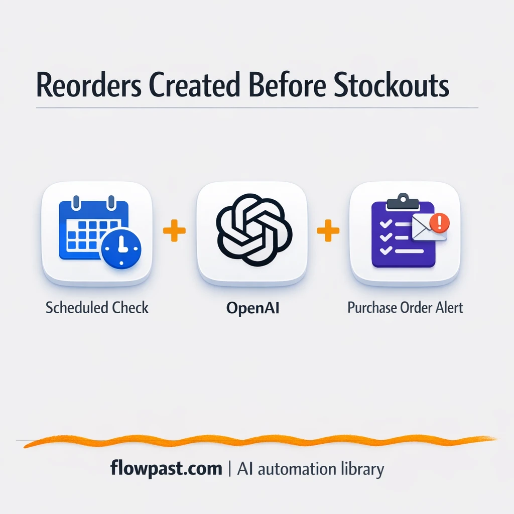 OpenAI + Email: smarter inventory reorders, fewer stockouts - n8n workflow automation template