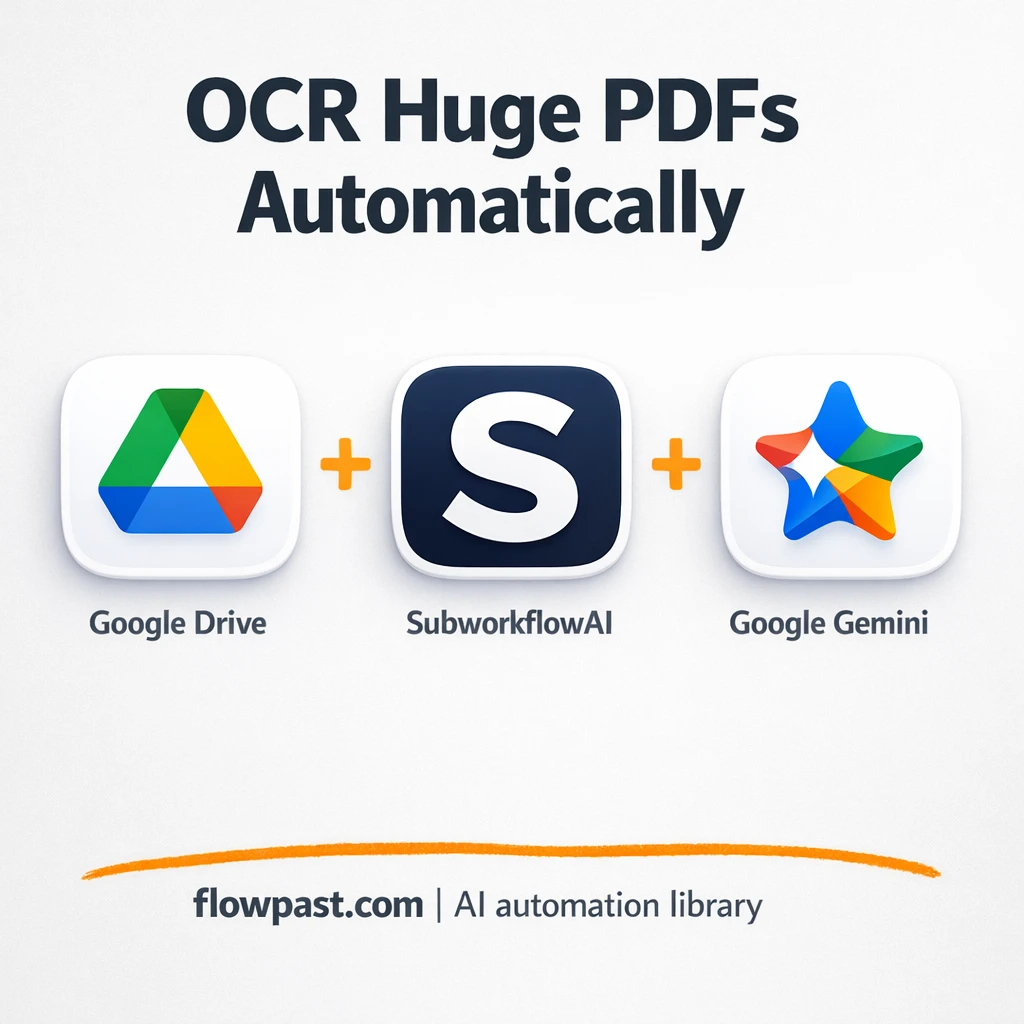 Google Drive to Google Sheets, large PDF OCR done - n8n workflow automation template