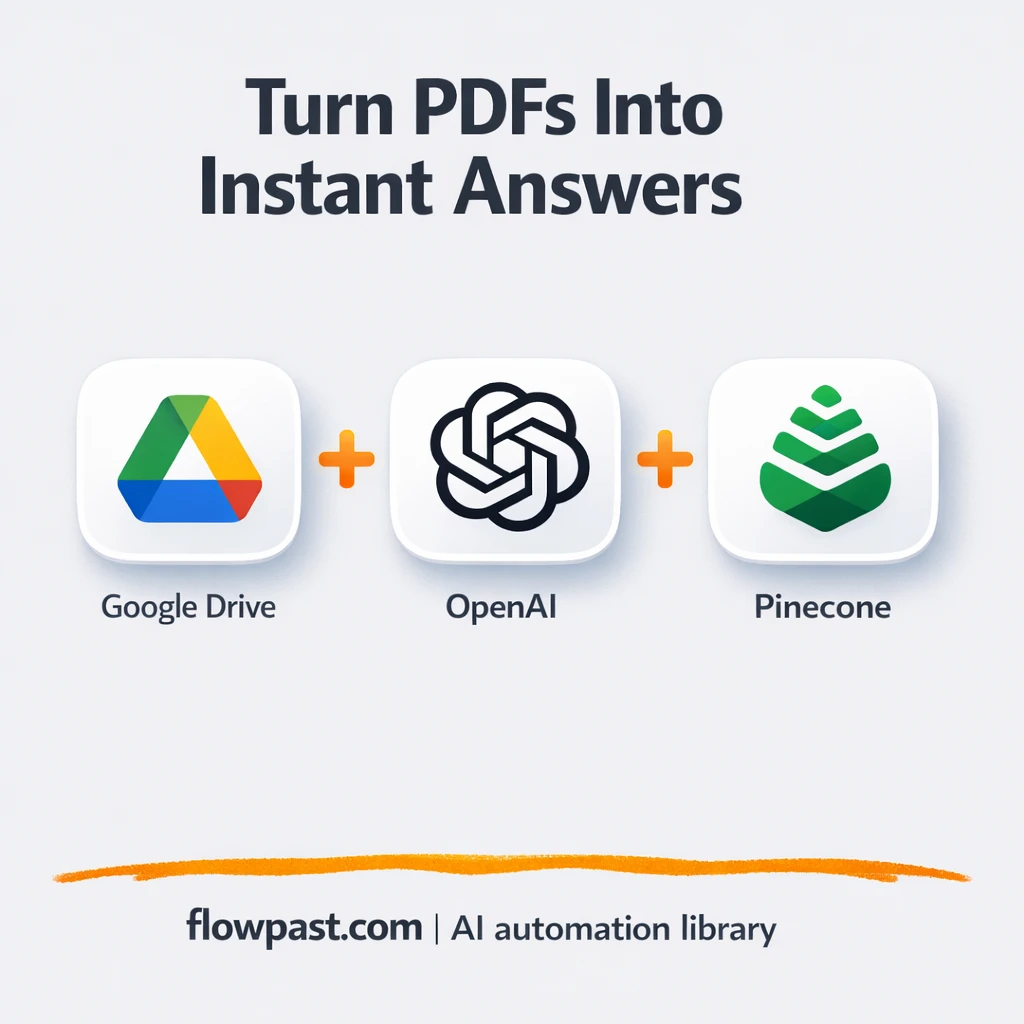 Google Drive to Pinecone, searchable PDFs on demand - n8n workflow automation template