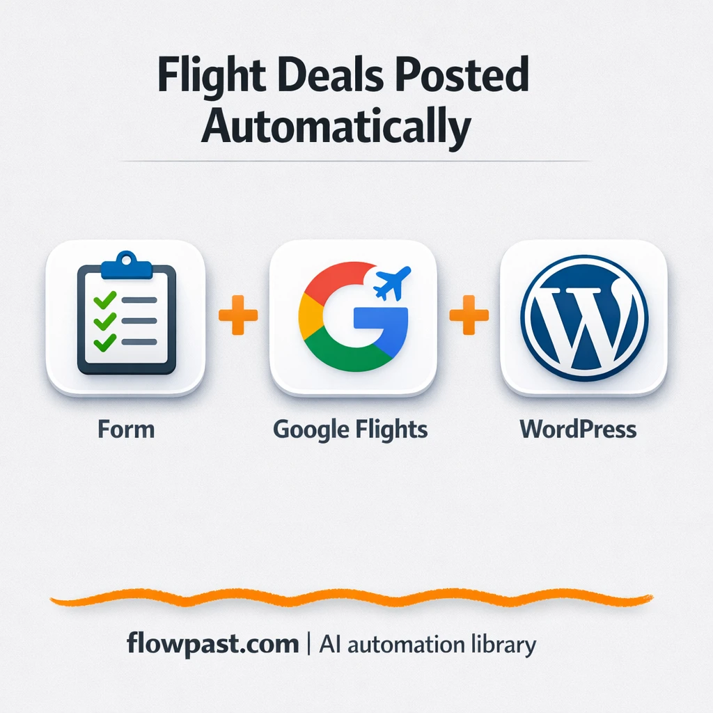 Google Flights to WordPress, deals posted fast - n8n workflow automation template