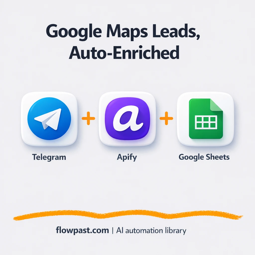 Telegram to Google Sheets, clean Google Maps leads - n8n workflow automation template