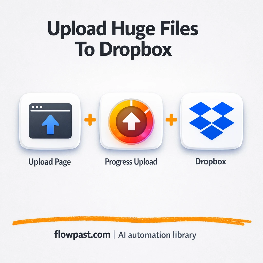 Dropbox upload page for large files, no failed transfers - n8n workflow automation template