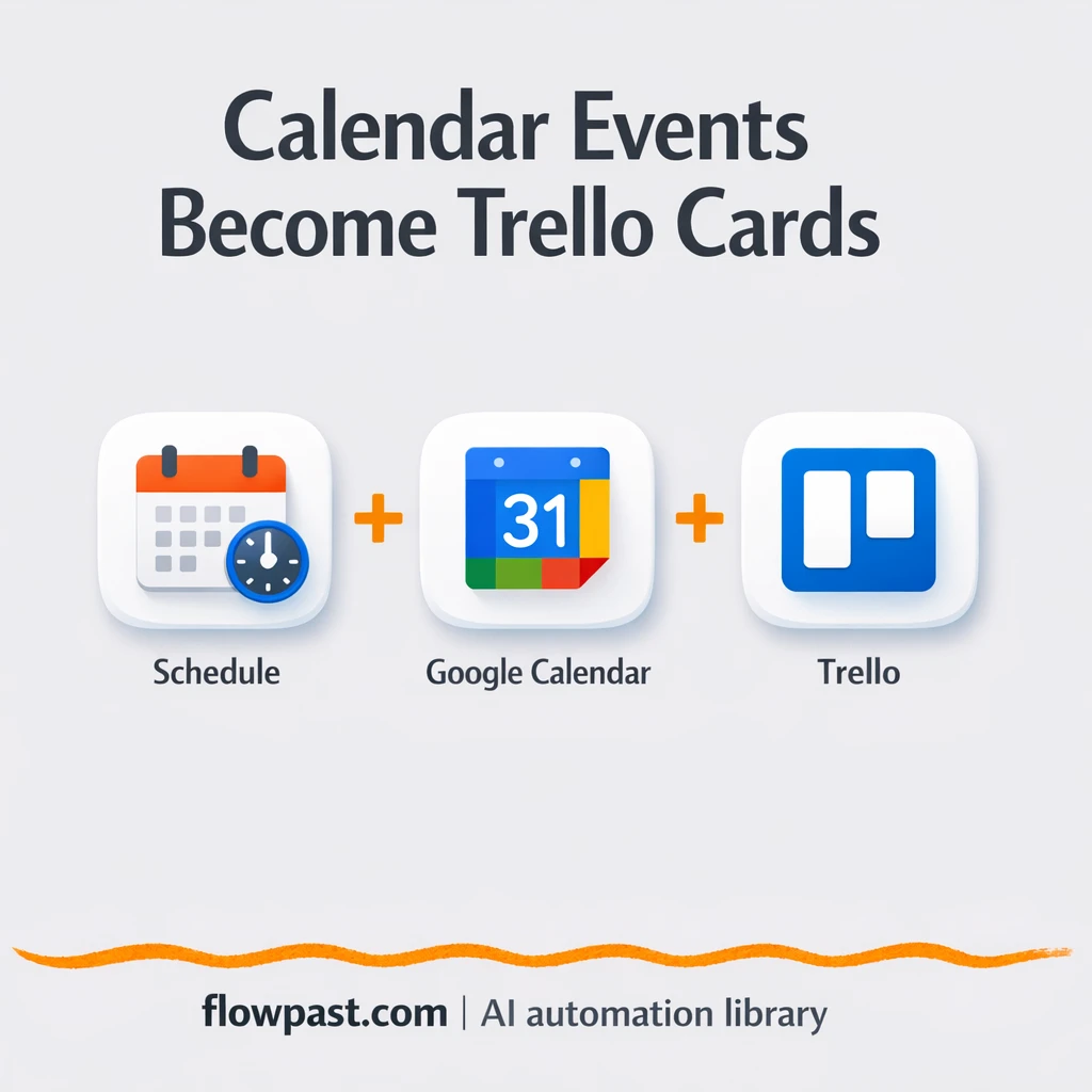 Google Calendar meets Trello for meeting-ready cards - n8n workflow automation template