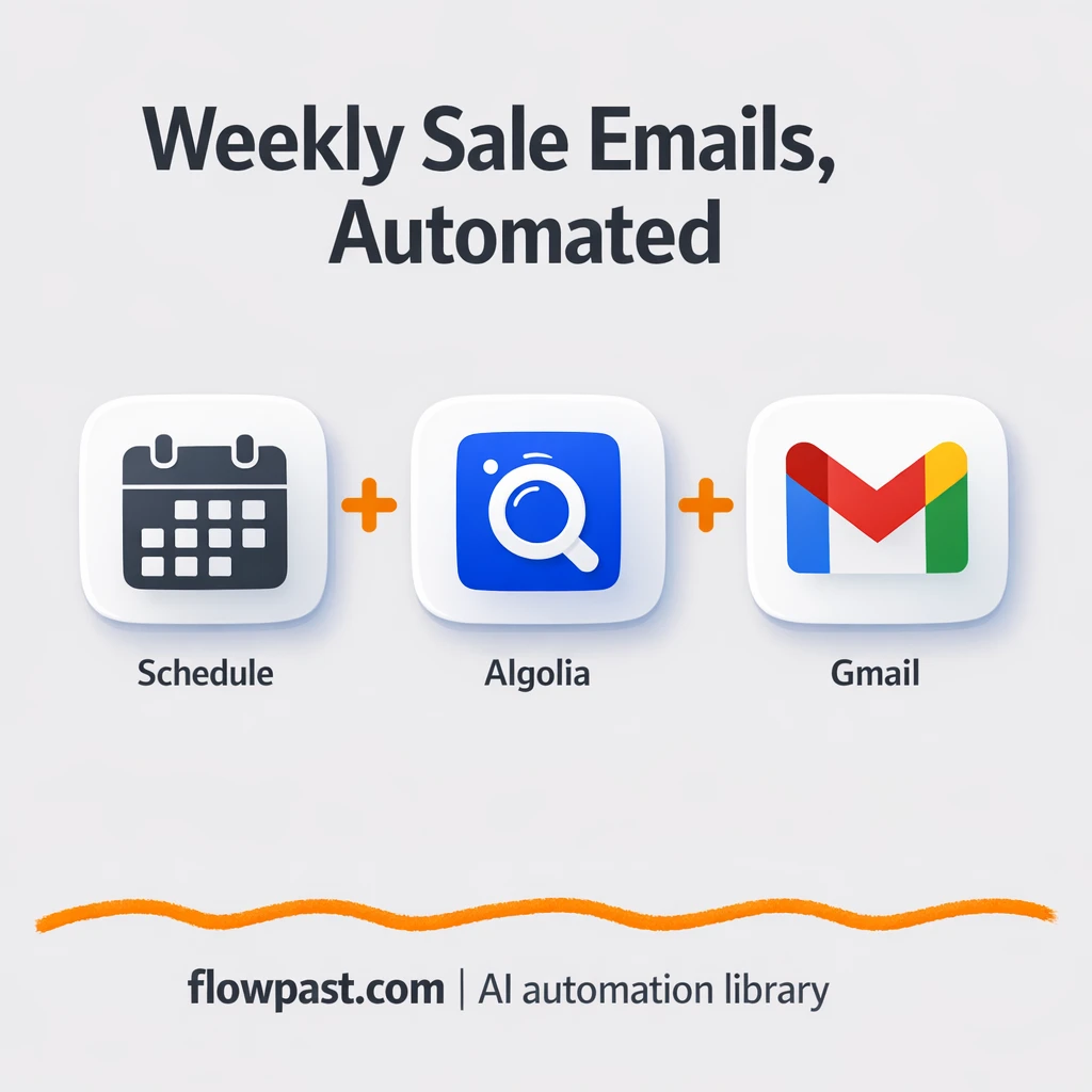 Algolia to Gmail, sale newsletters sent from Sheets - n8n workflow automation template