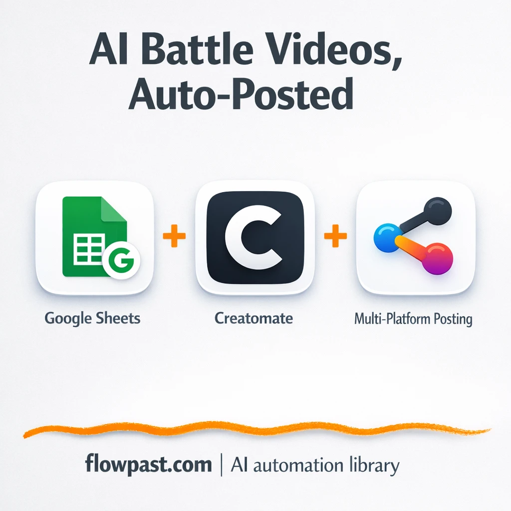 Google Sheets to Creatomate, shorts ready to post - n8n workflow automation template