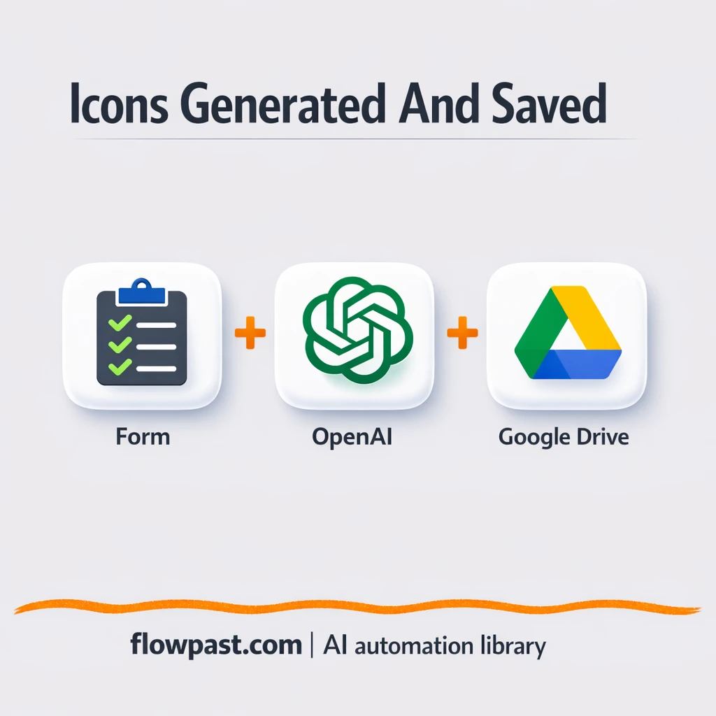 OpenAI to Google Drive, consistent PNG icons fast - n8n workflow automation template
