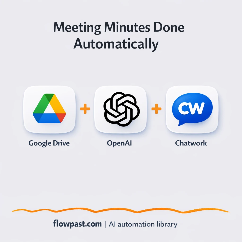 Google Drive to Chatwork, meeting notes everyone finds - n8n workflow automation template