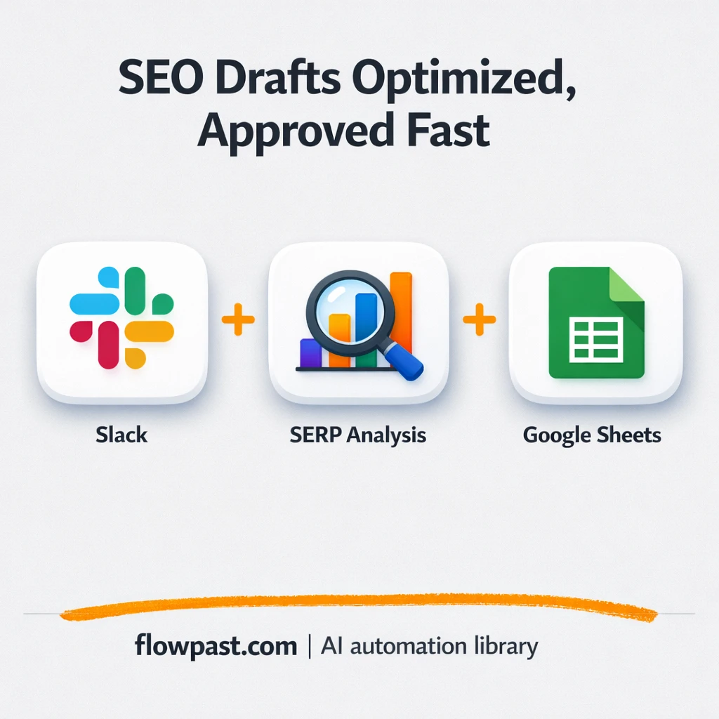 Google Sheets + Slack: review-ready SEO drafts - n8n workflow automation template
