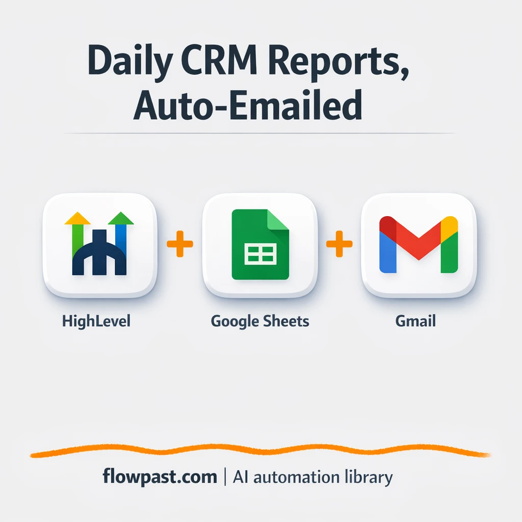 HighLevel to Google Sheets, clean Gmail reports - n8n workflow automation template