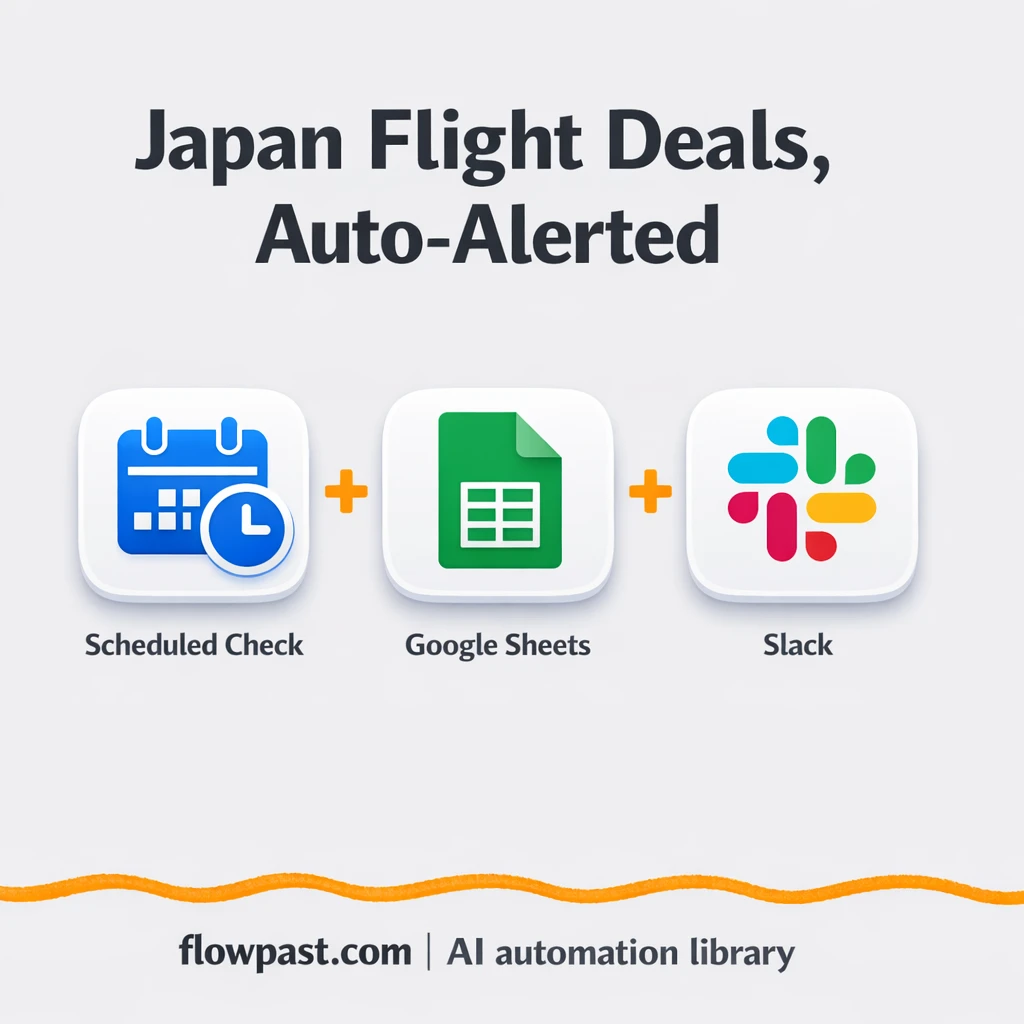 Google Sheets + Slack, flight price drops you catch - n8n workflow automation template