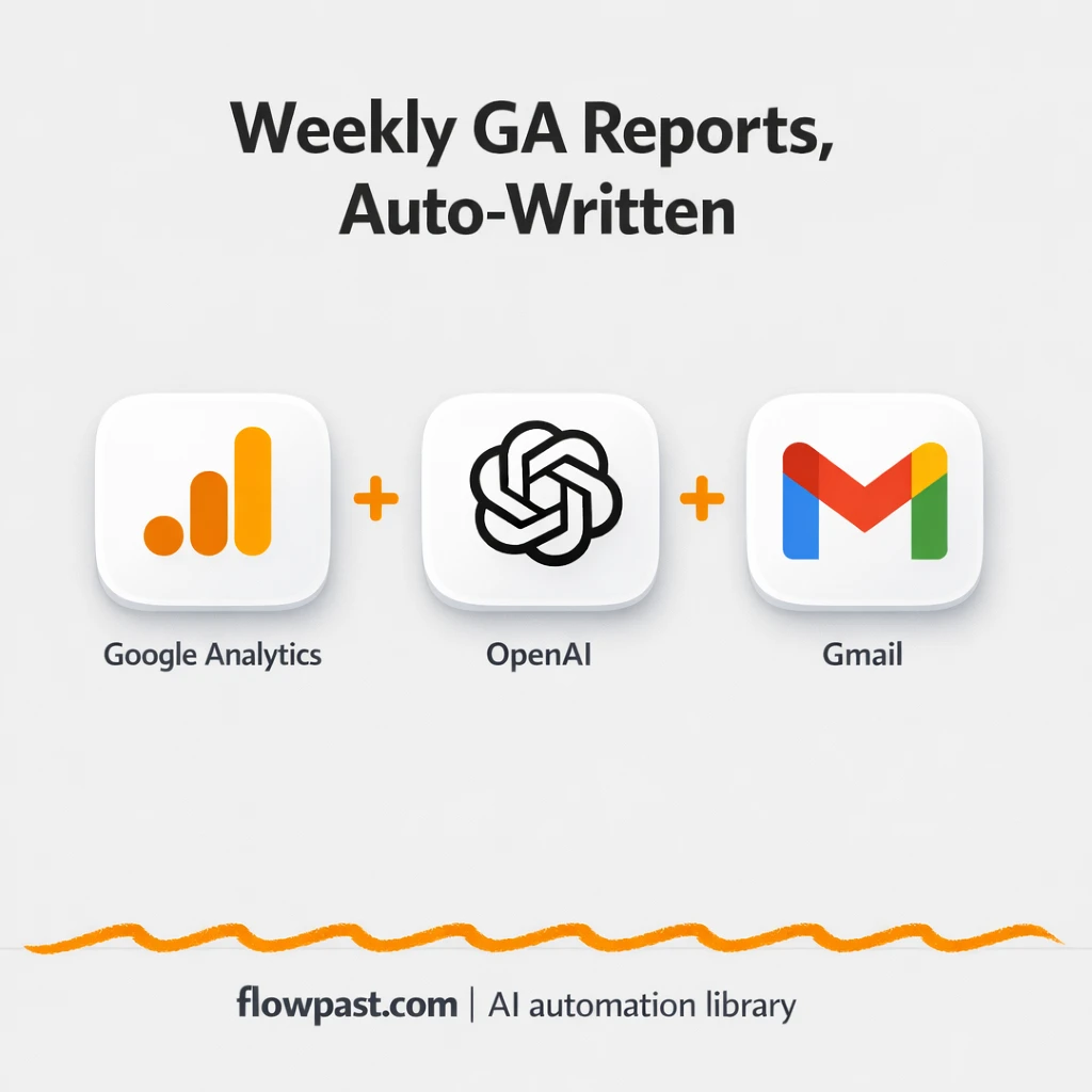 Google Analytics to Gmail, weekly PDF reports ready - n8n workflow automation template