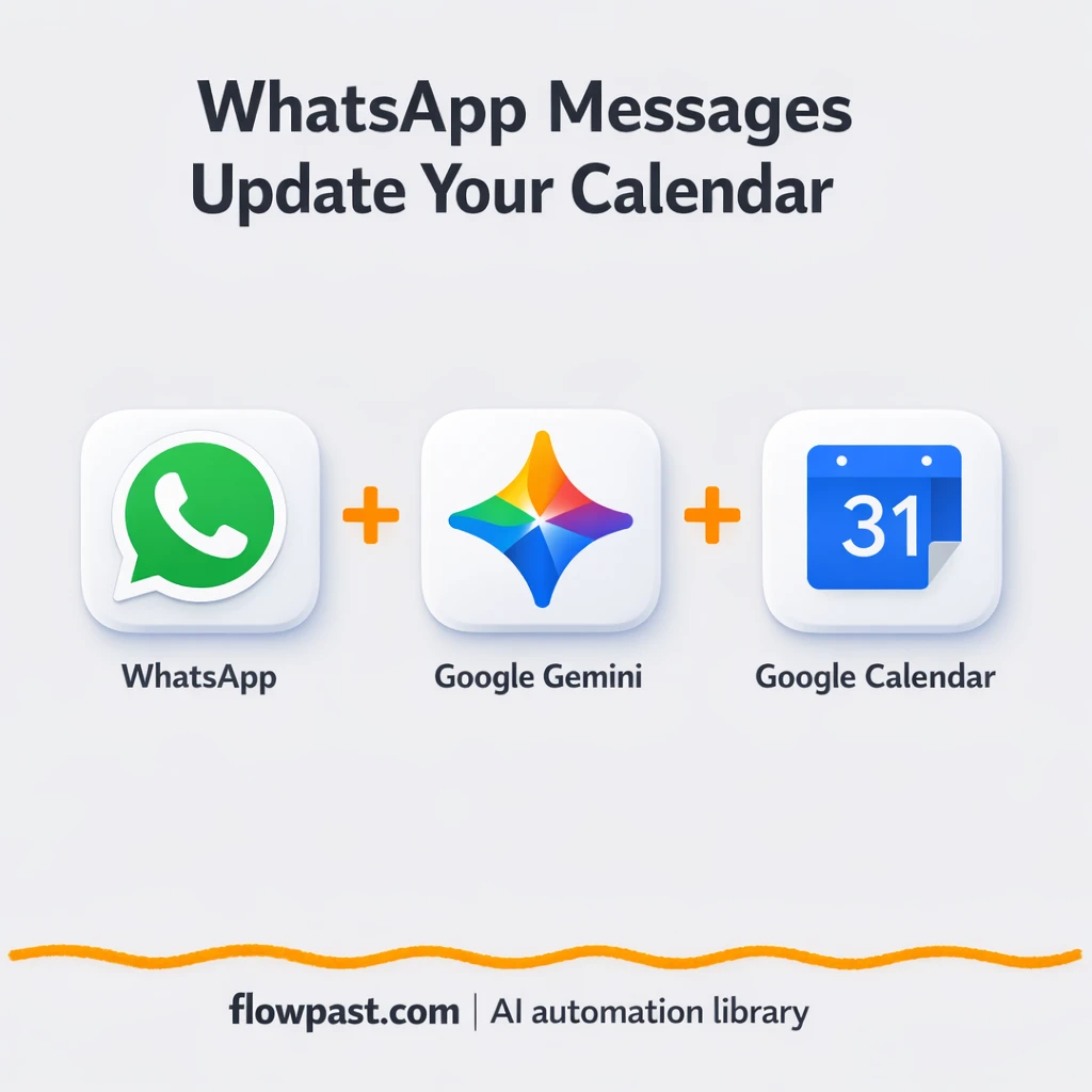 WhatsApp to Google Calendar, scheduling done for you - n8n workflow automation template