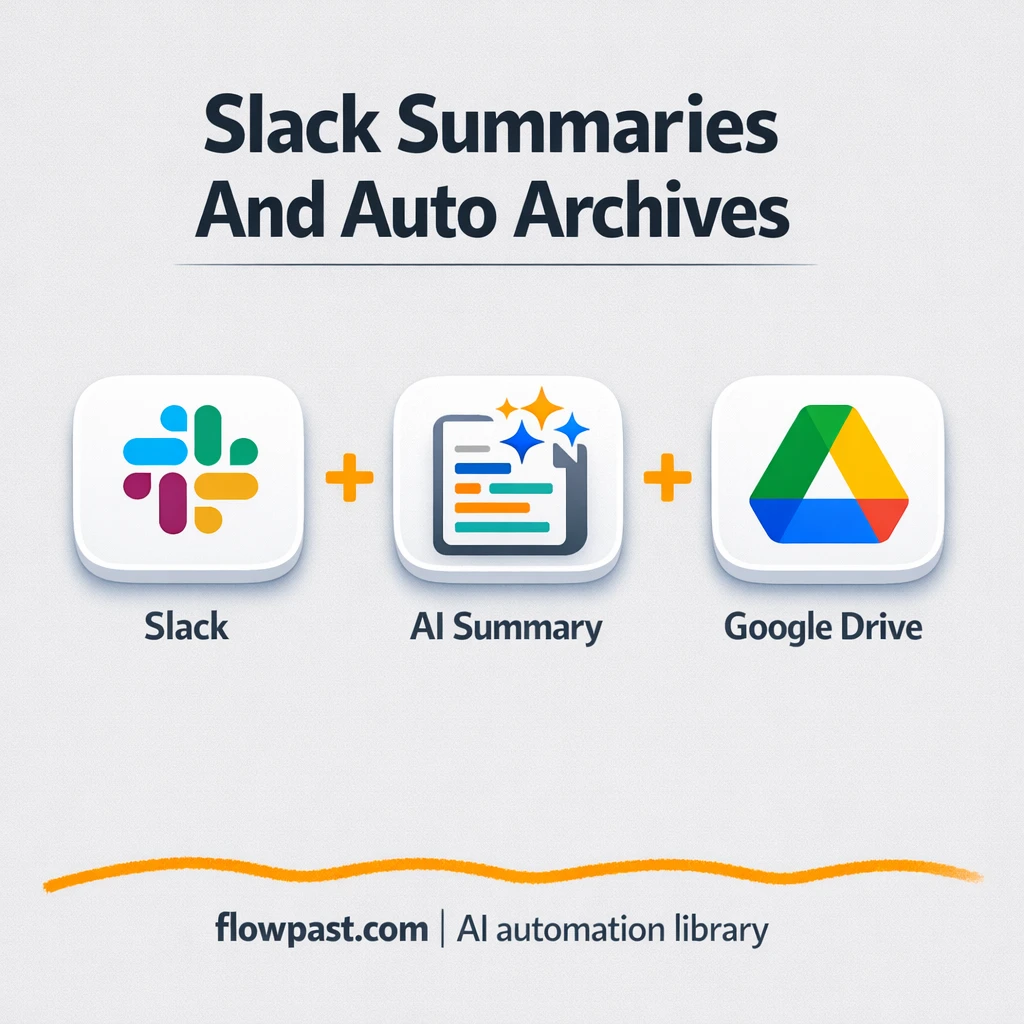 Slack + Google Drive: searchable chat archives - n8n workflow automation template