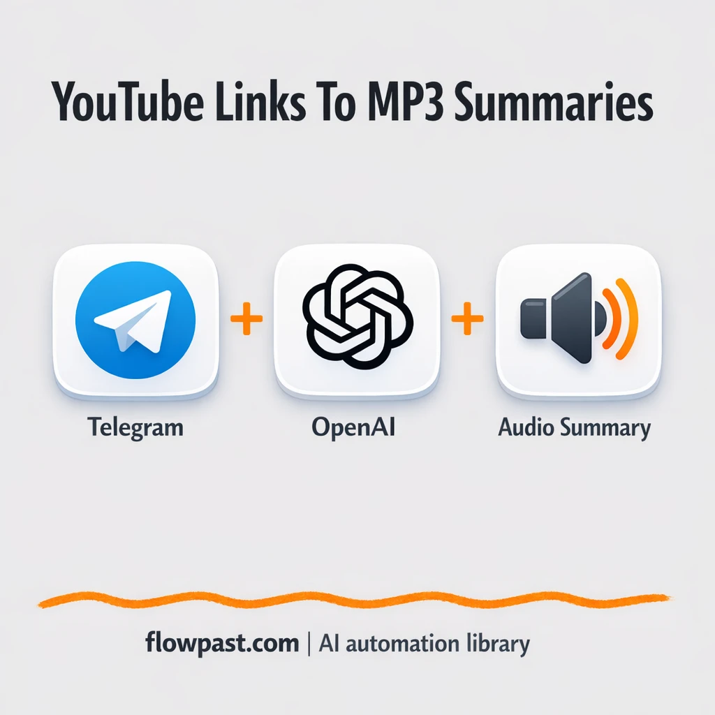Telegram + YouTube: MP3 summaries and clean recaps - n8n workflow automation template