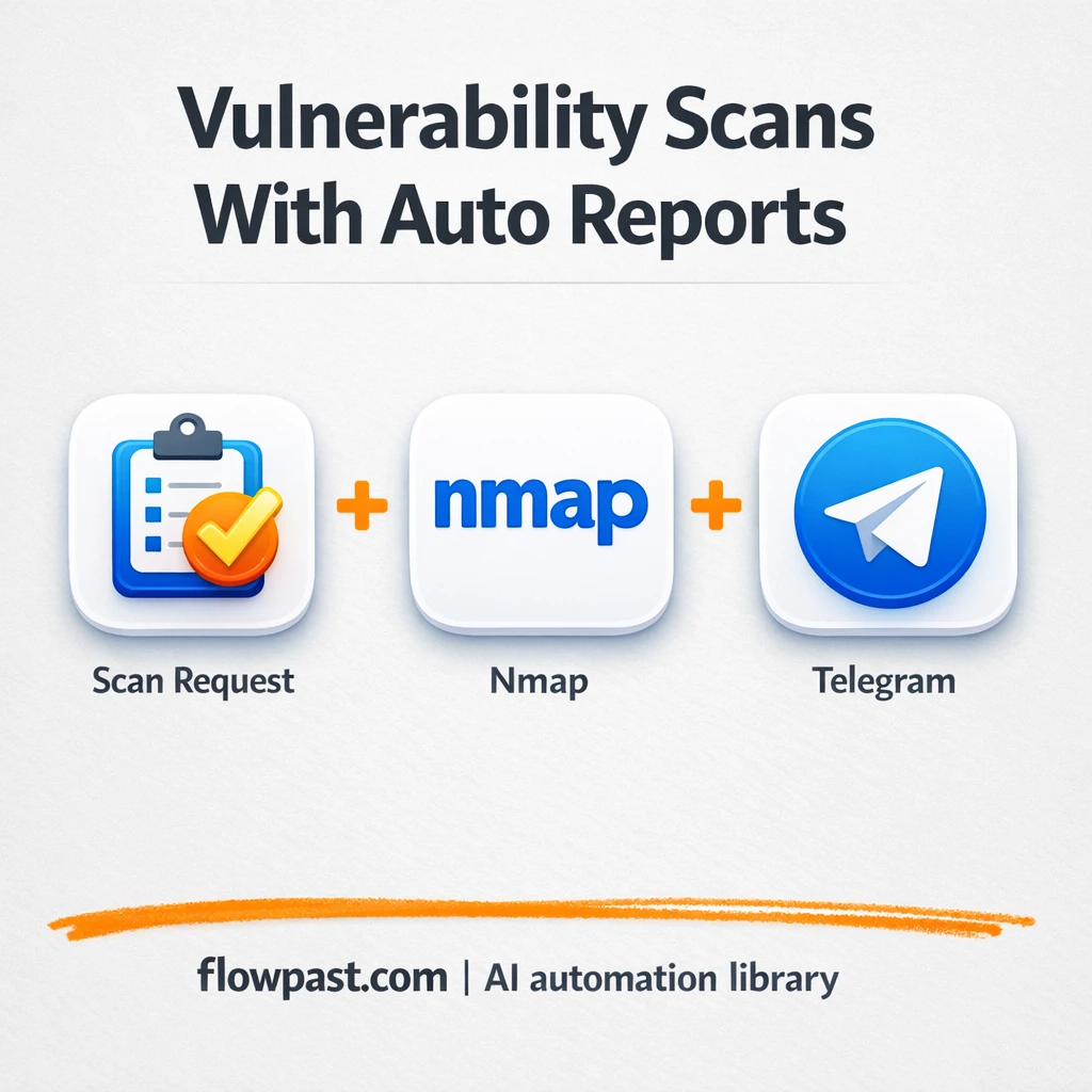 Nmap to Email, ready to share CVE PDF reports - n8n workflow automation template