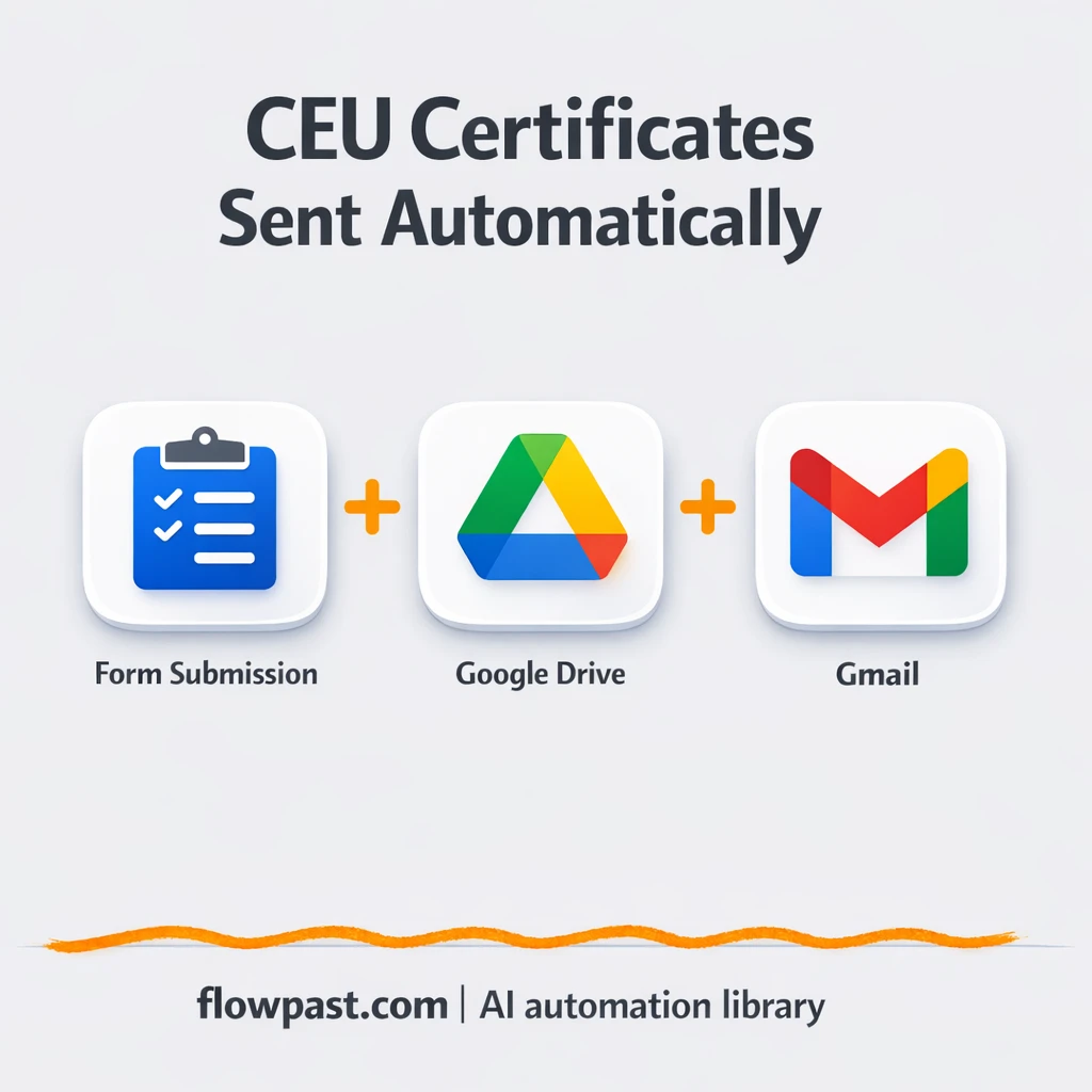 Google Drive + Gmail CEU certificates, sent and logged - n8n workflow automation template