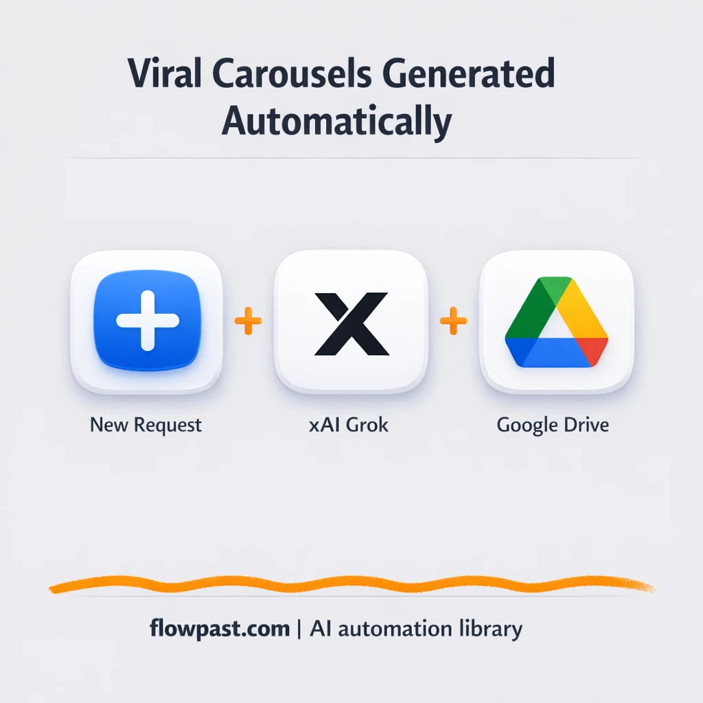 Grok to Google Drive, ready to post carousels - n8n workflow automation template