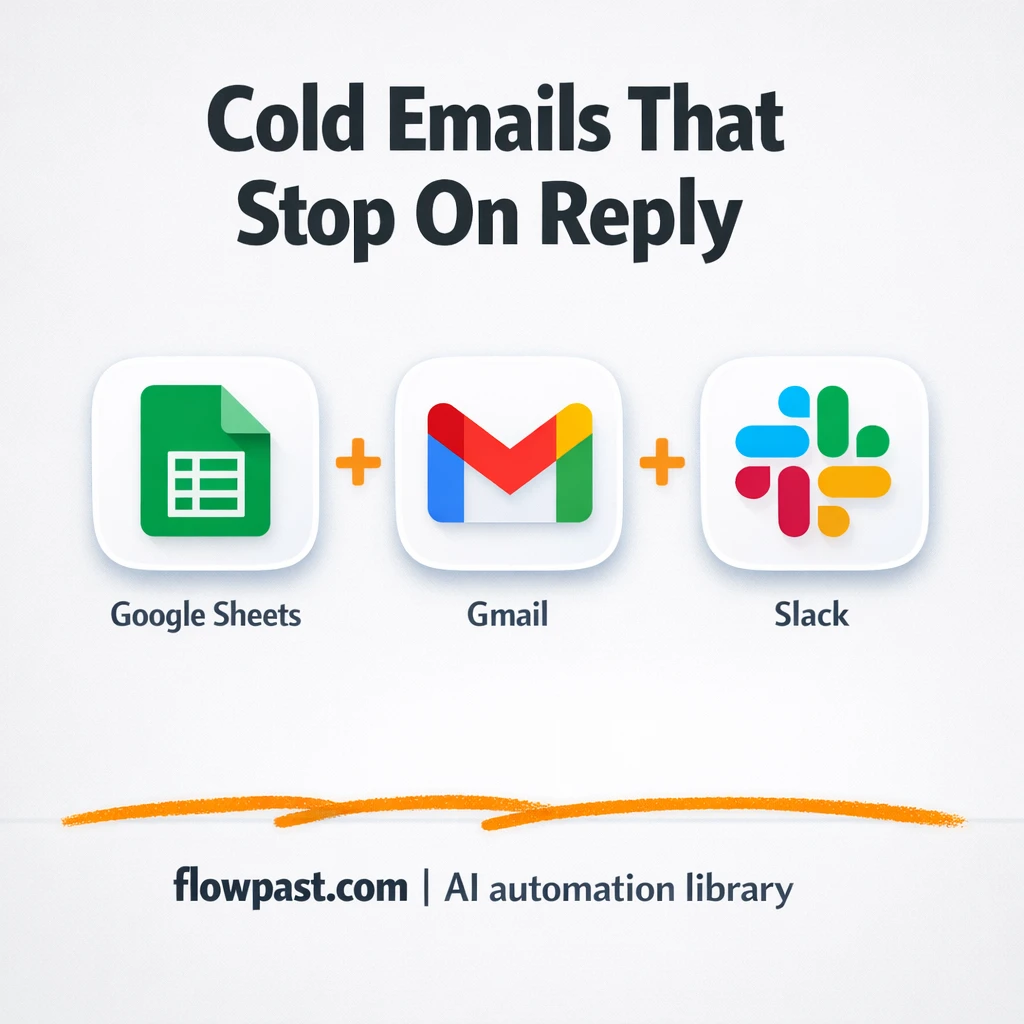 Google Sheets to Gmail, follow ups that pause on reply - n8n workflow automation template