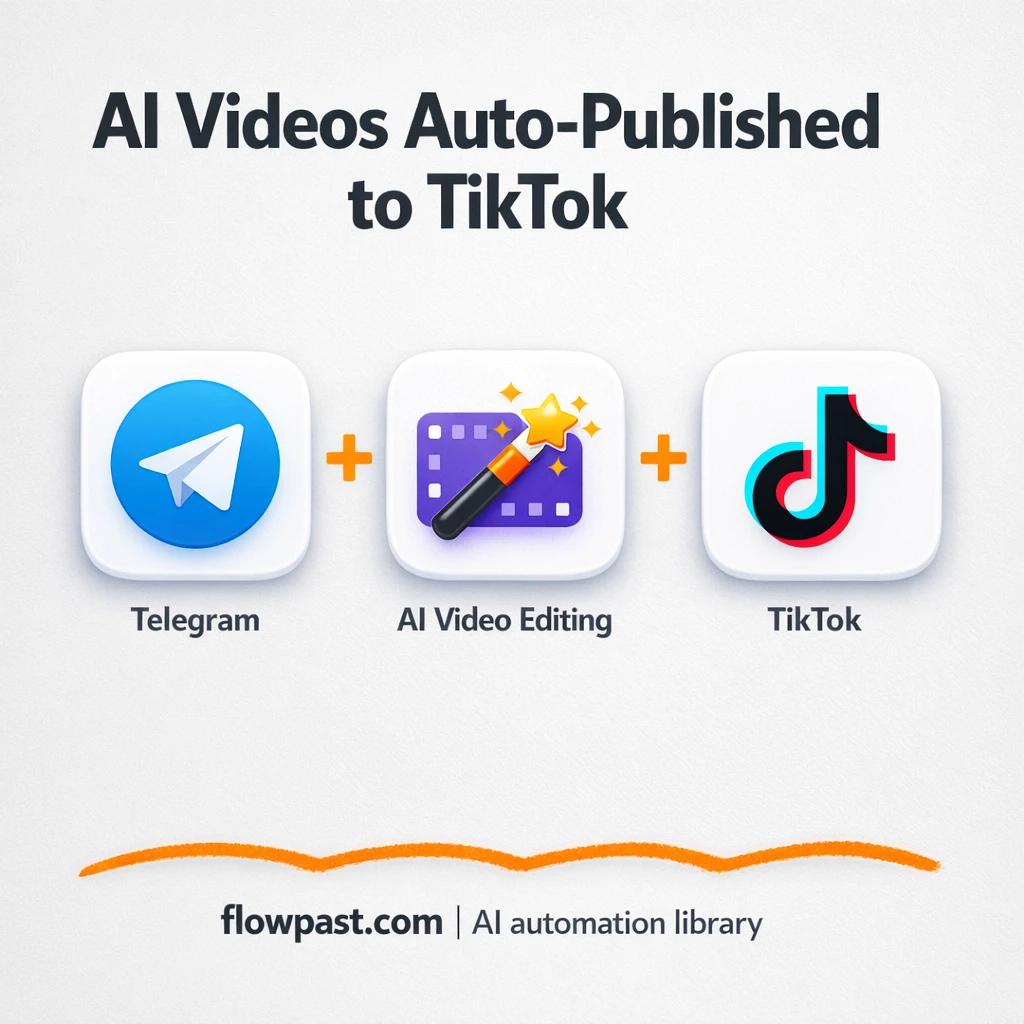 Telegram to TikTok, avatar videos published fast - n8n workflow automation template