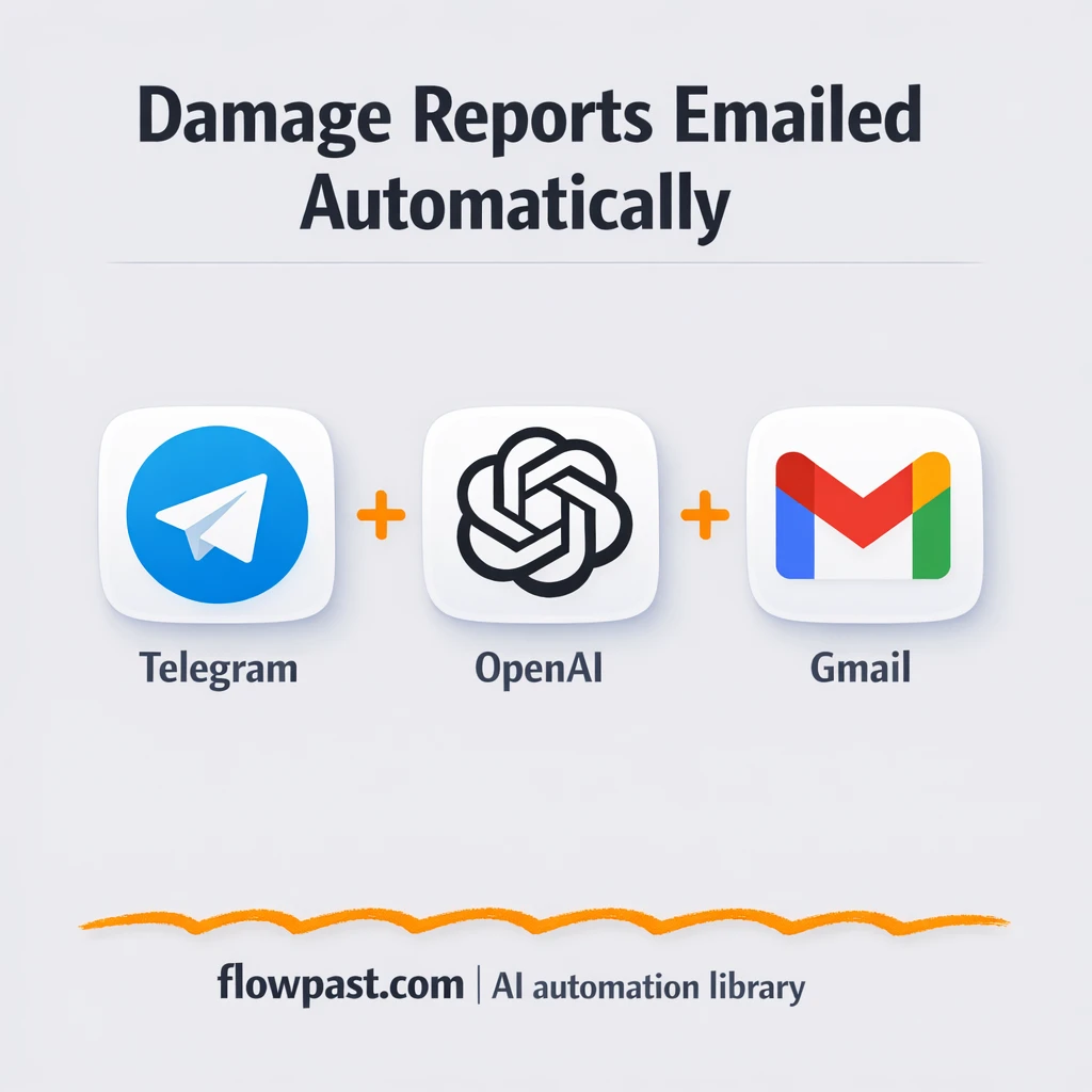Telegram to Gmail, clean damage reports from photos - n8n workflow automation template