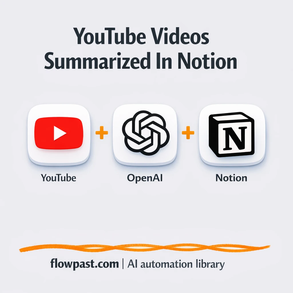 YouTube to Notion, searchable summaries on autopilot - n8n workflow automation template