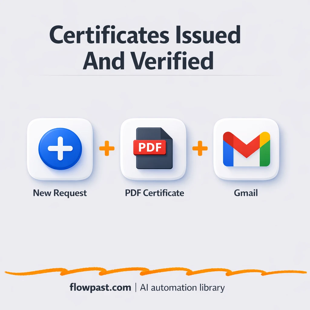 PDF Generator API + Gmail, certificates sent and verified - n8n workflow automation template