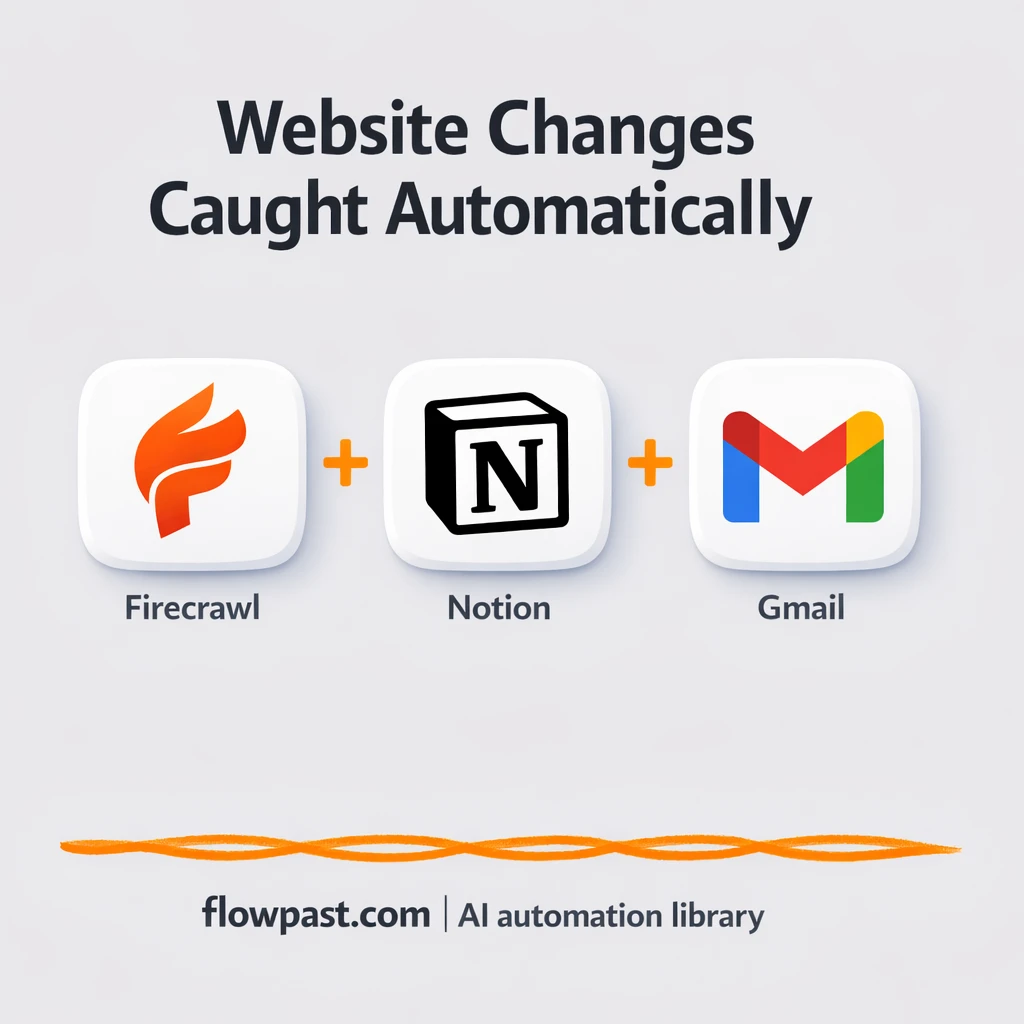 Notion + Gmail alerts for website change tracking - n8n workflow automation template