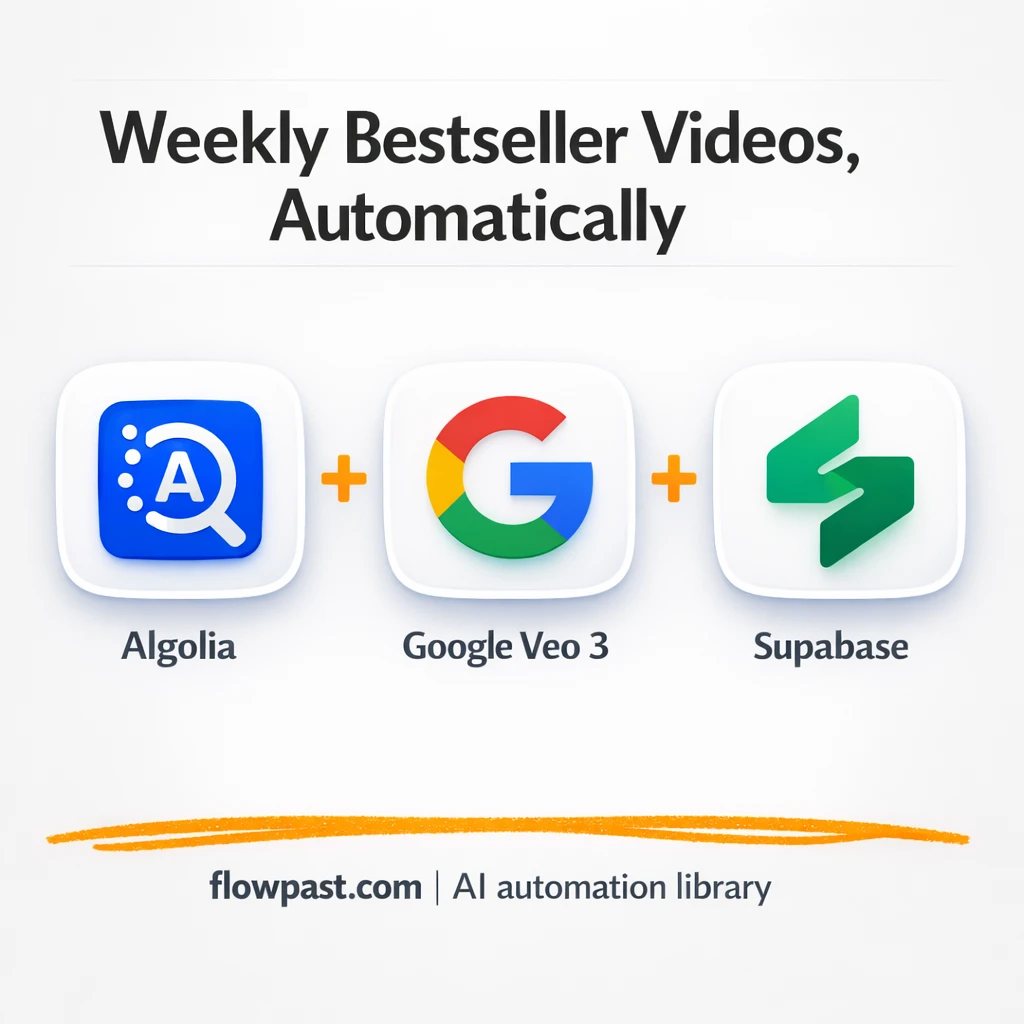 Algolia + Supabase: bestseller videos ready to post - n8n workflow automation template