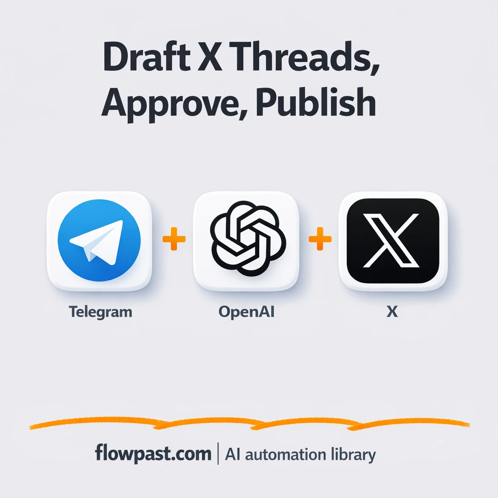 Telegram + OpenAI: X threads drafted and approved fast - n8n workflow automation template