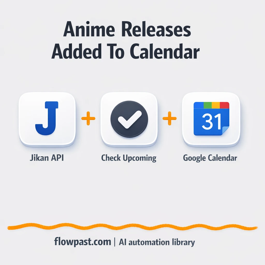 Jikan to Google Calendar, never miss anime premieres - n8n workflow automation template