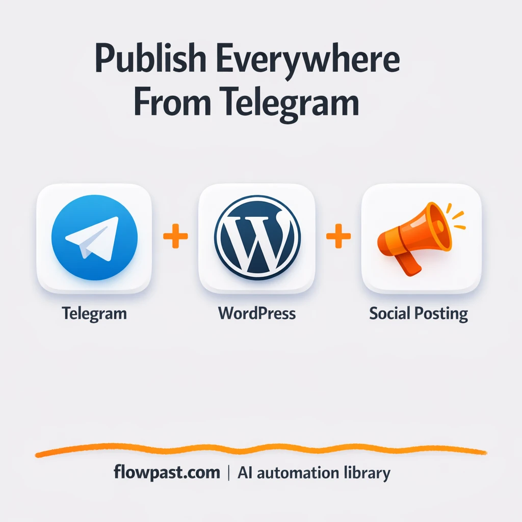 Telegram to WordPress, publish everywhere from one post - n8n workflow automation template