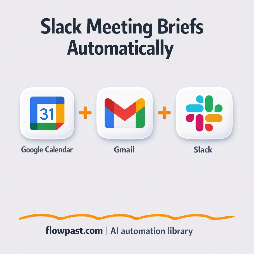 Google Calendar + Slack: meeting briefs, always ready - n8n workflow automation template