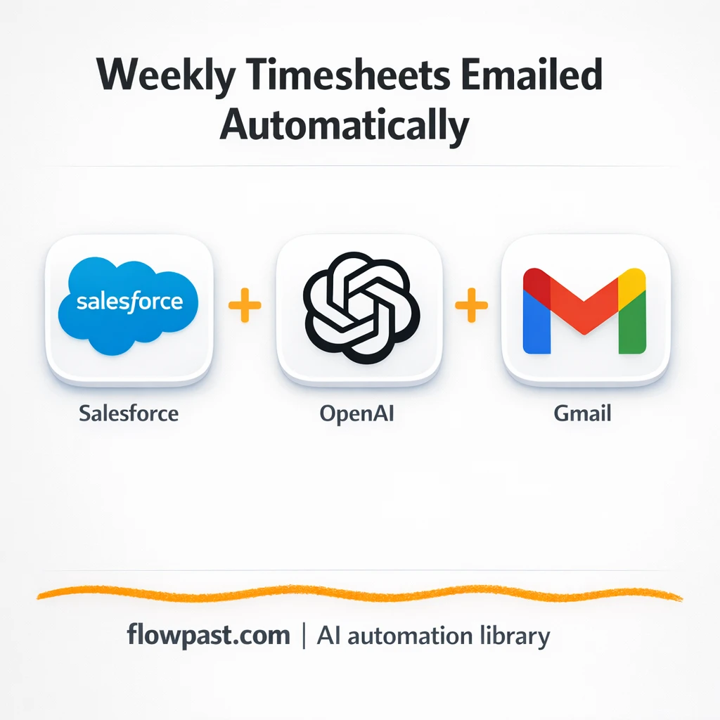 Salesforce + Gmail: weekly timesheet reports, ready - n8n workflow automation template