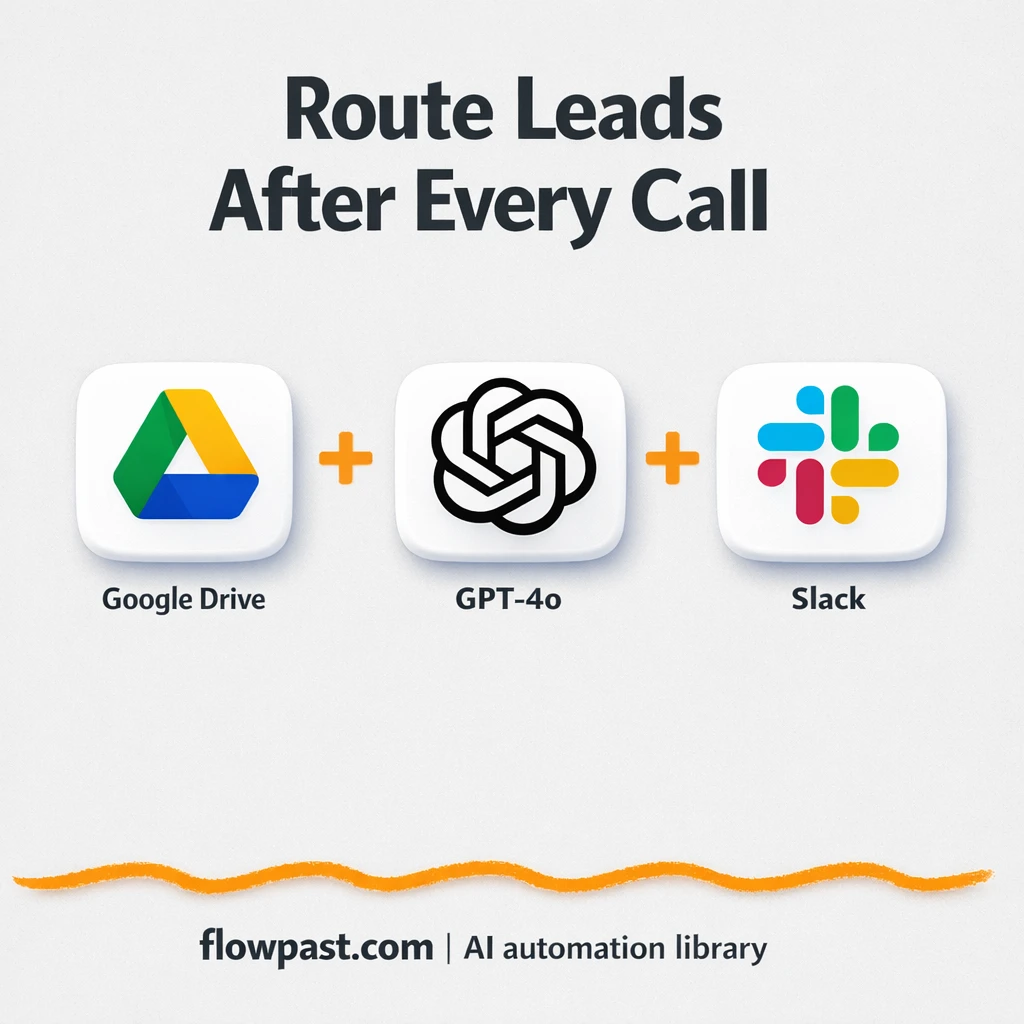 Google Drive to Slack, route hot leads instantly - n8n workflow automation template