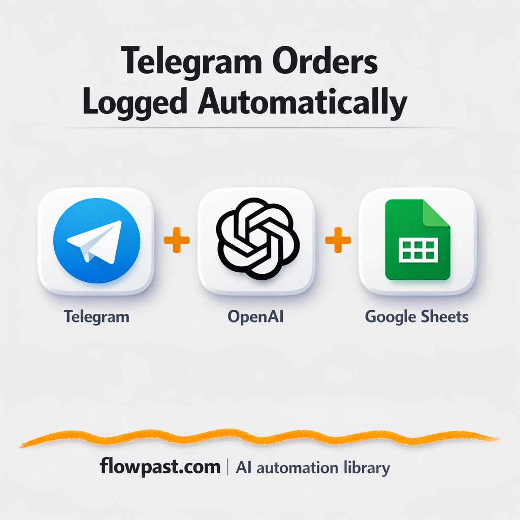 Telegram + Google Sheets: orders logged, no chaos - n8n workflow automation template