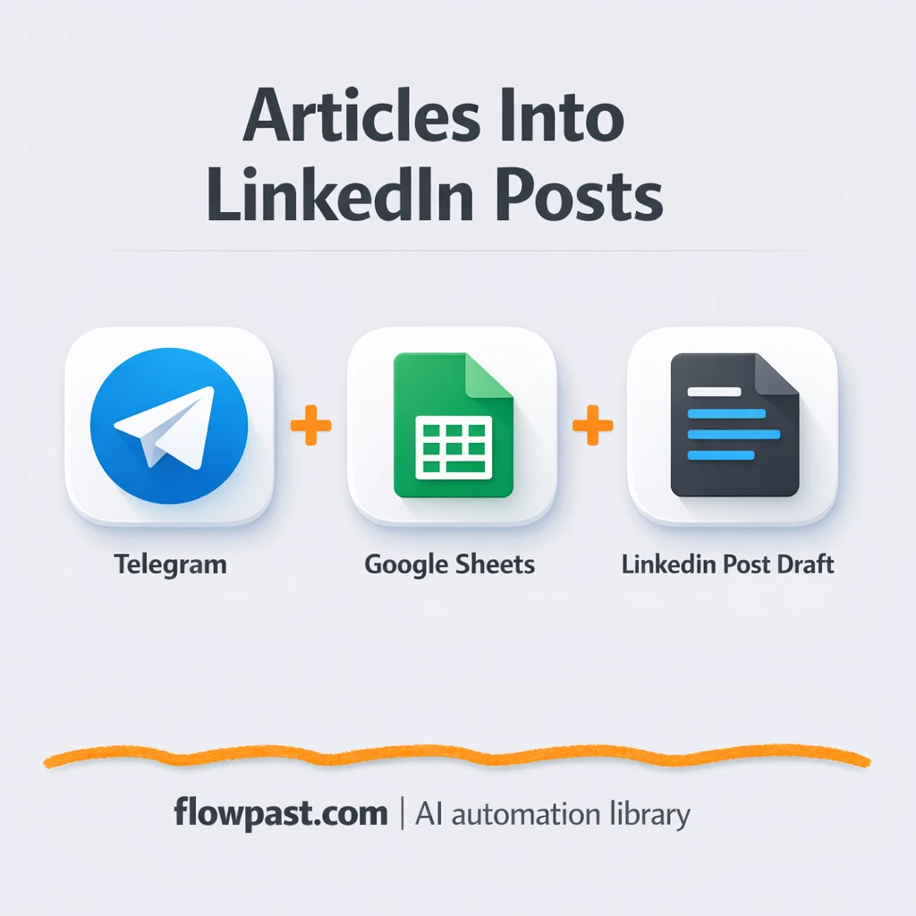 Telegram + Google Sheets: LinkedIn drafts on demand - n8n workflow automation template