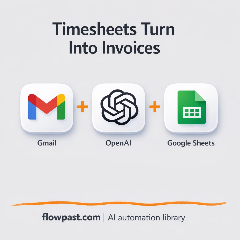 Gmail to Google Sheets, timesheets to invoice rows - n8n workflow automation template
