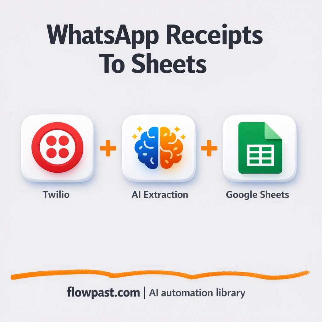 WhatsApp to Google Sheets, receipts logged clean - n8n workflow automation template