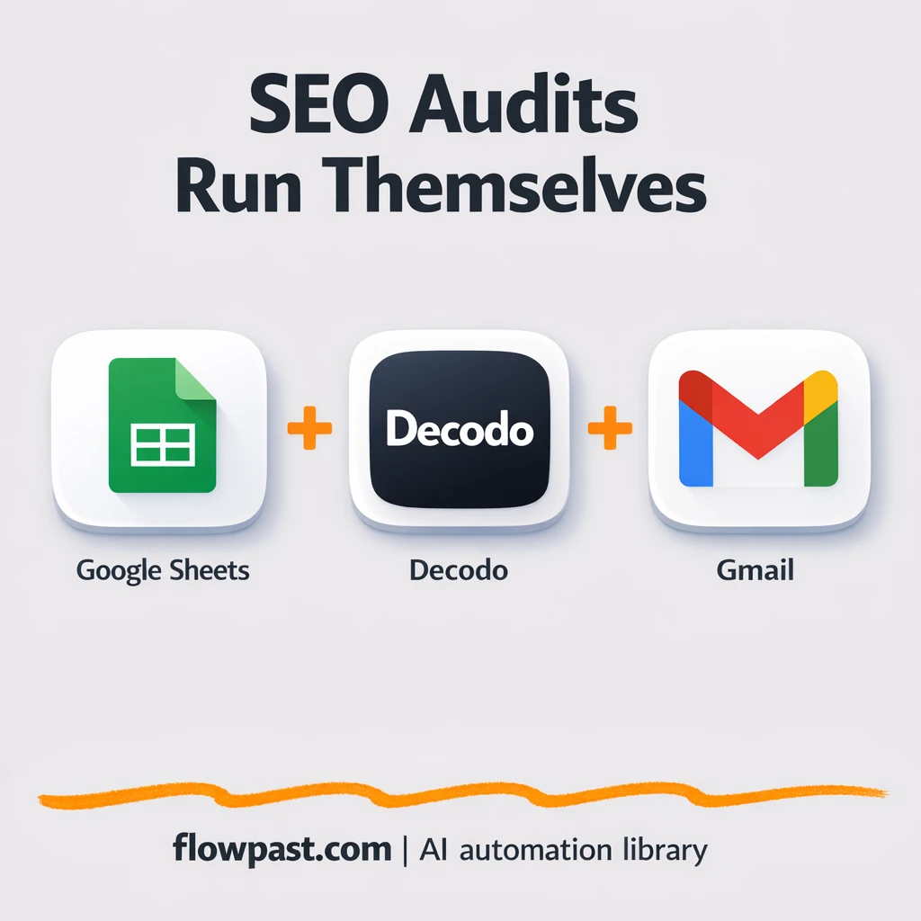 Decodo to Google Sheets, SEO audits logged clean - n8n workflow automation template