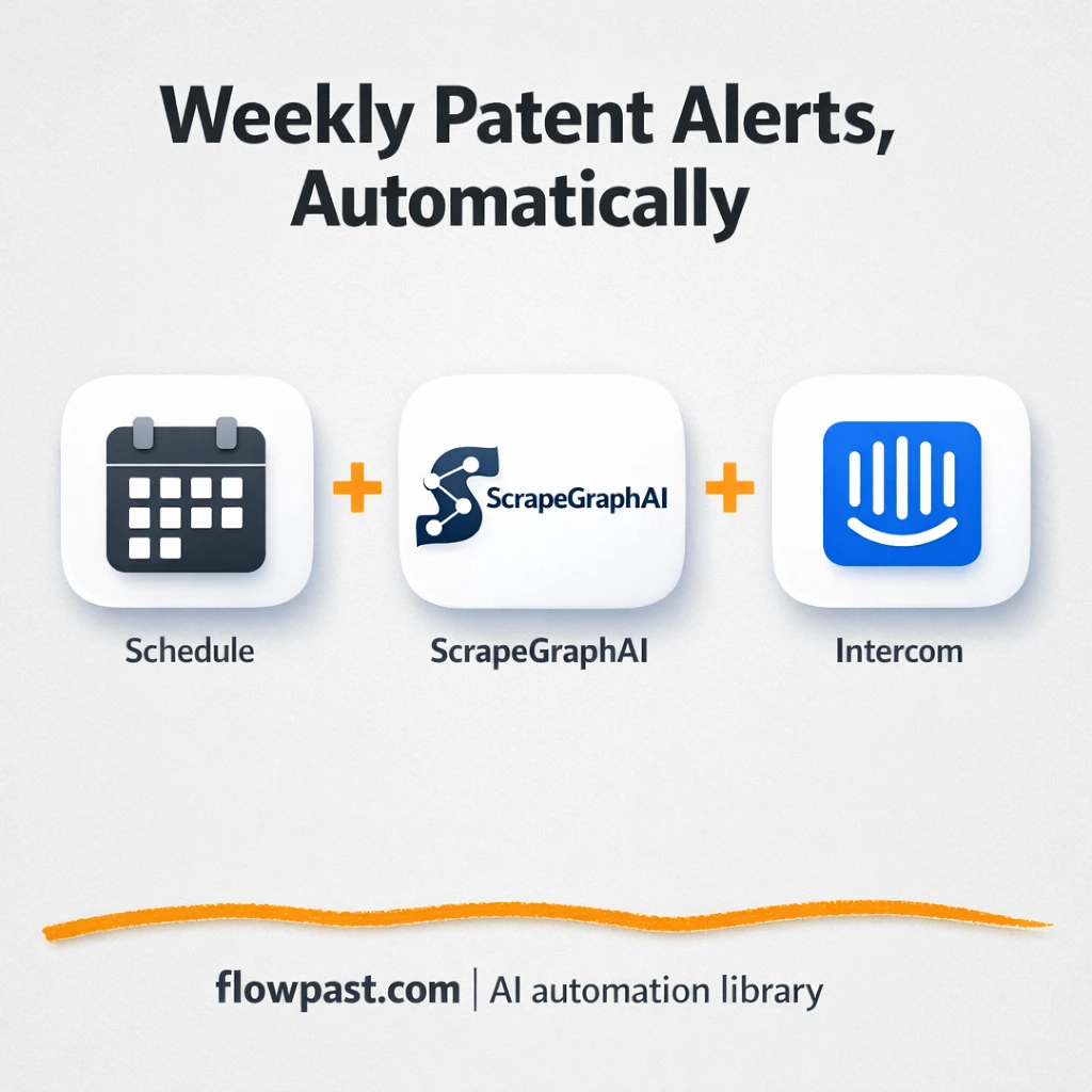 ScrapeGraphAI to Intercom, patent digests delivered - n8n workflow automation template