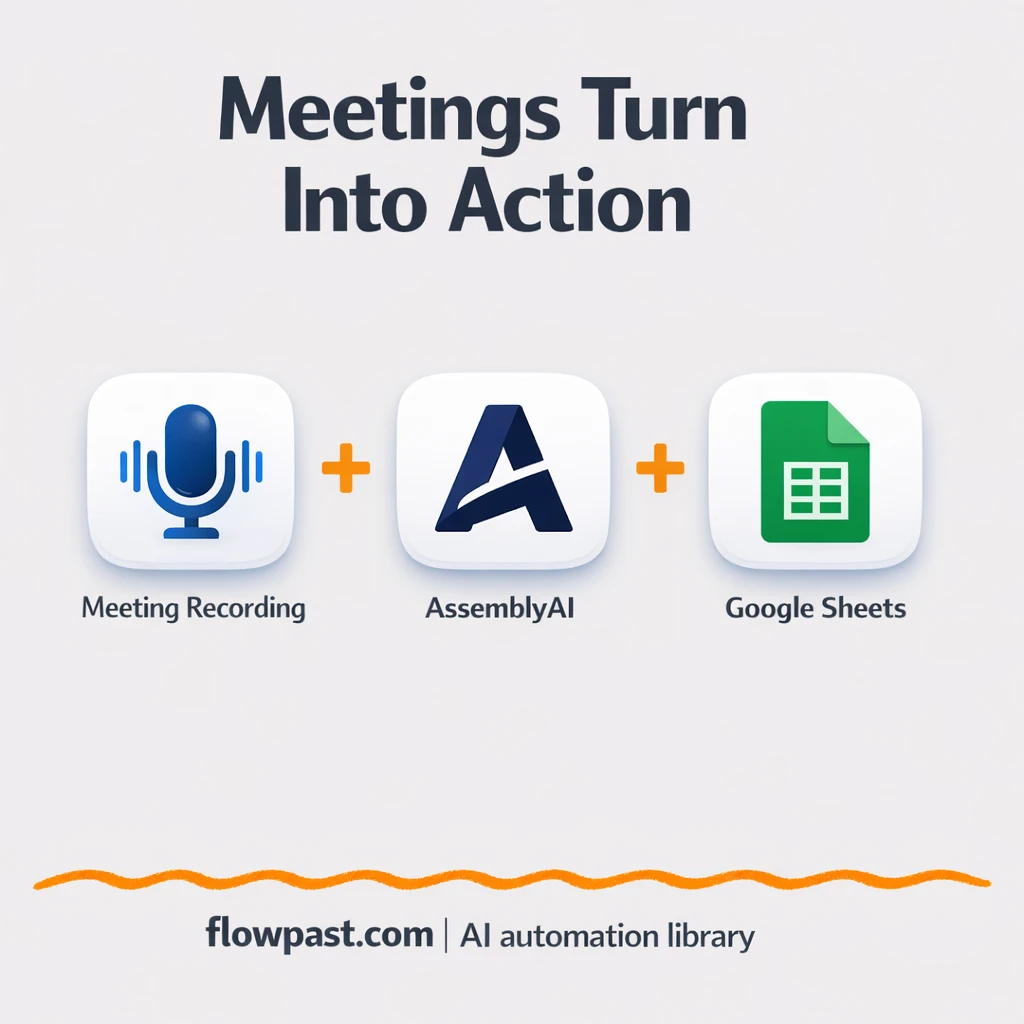 AssemblyAI to Google Sheets, meeting notes done - n8n workflow automation template