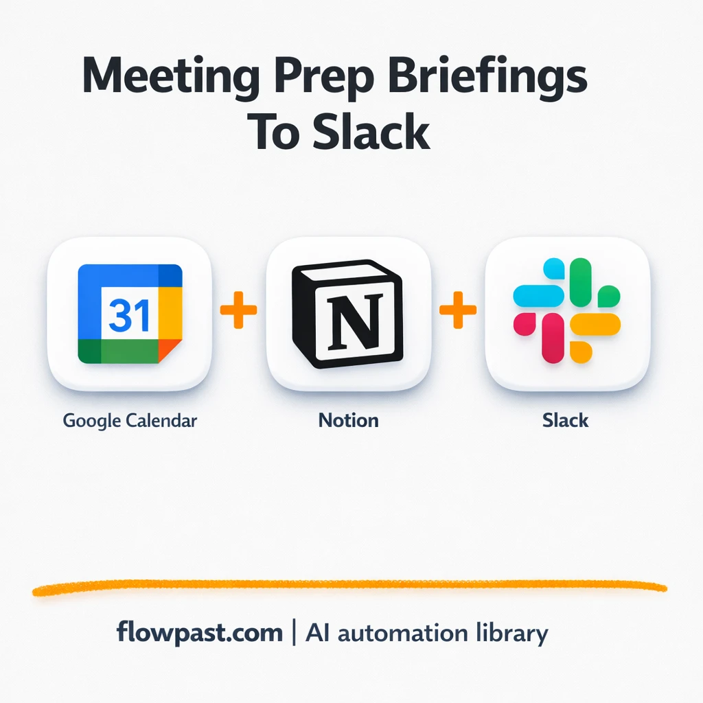Google Calendar + Slack: meeting briefs sent for you - n8n workflow automation template