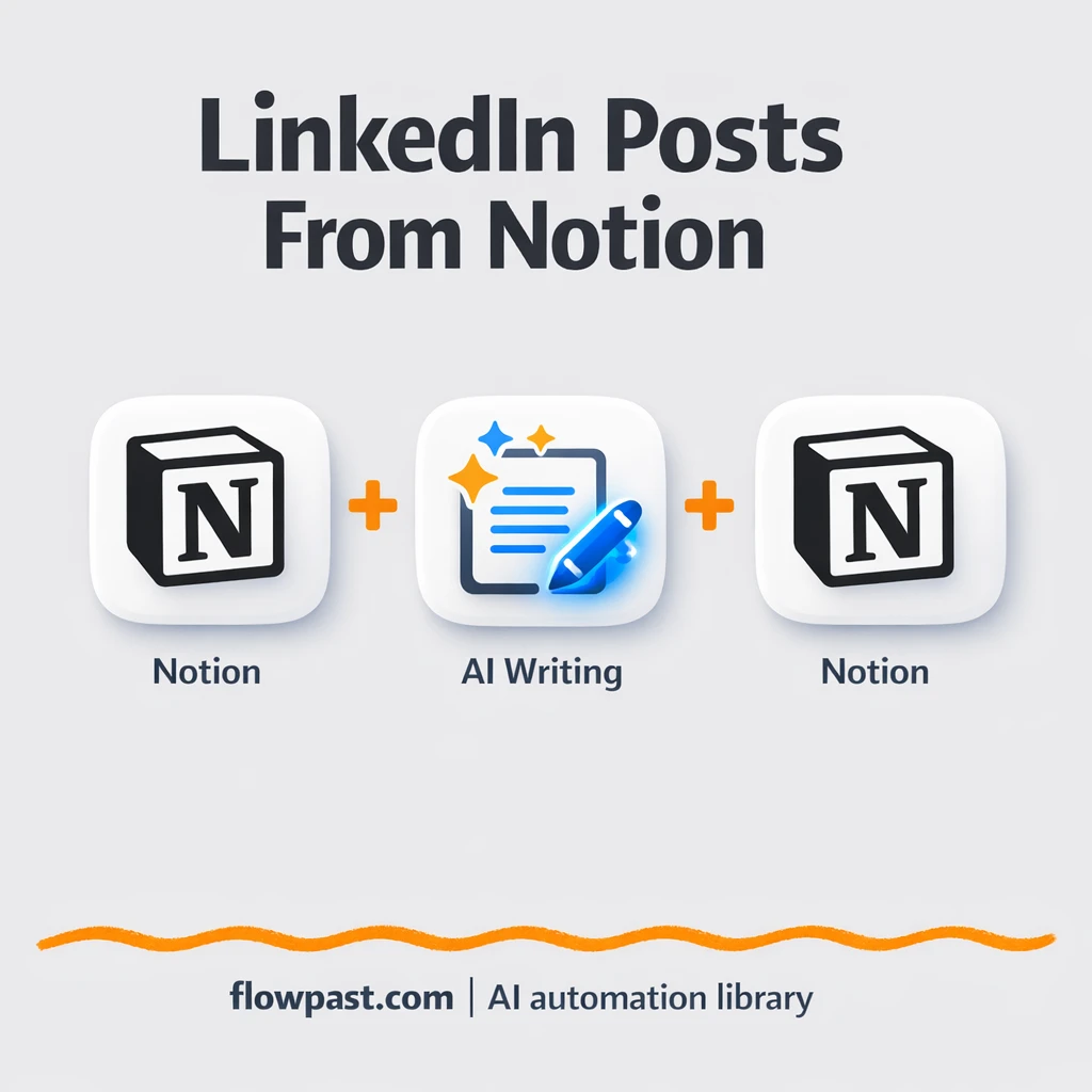 Notion to LinkedIn, drafts ready to review fast - n8n workflow automation template