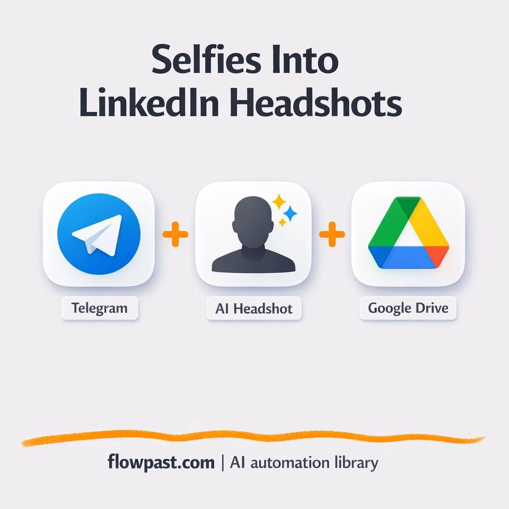 Telegram to Google Drive, polished headshots ready - n8n workflow automation template