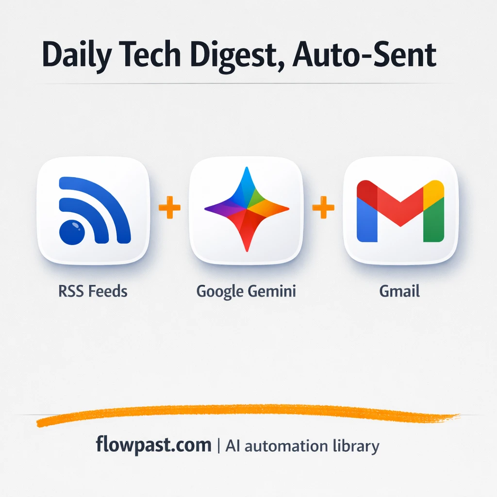RSS to Gmail, a curated AI news digest in your inbox - n8n workflow automation template